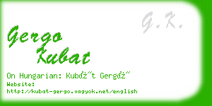 gergo kubat business card